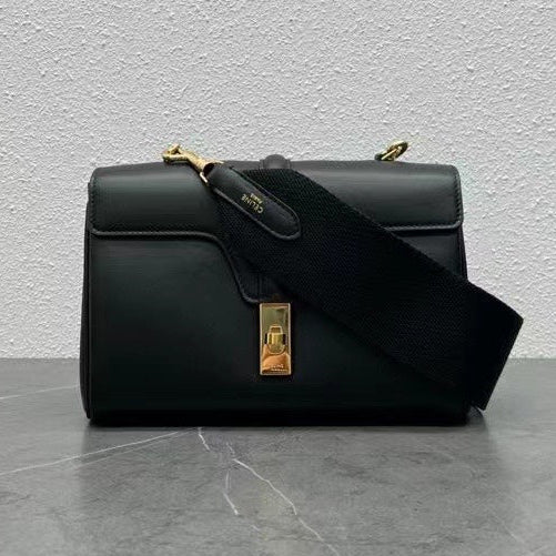 Celine 2026 Teen Soft 16 Bag 23cm Black Smooth Calfskin