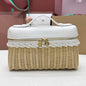 Loro Piana 2026 Extra Pocket L19 East-West Wicker Bag Canvas Calfskin