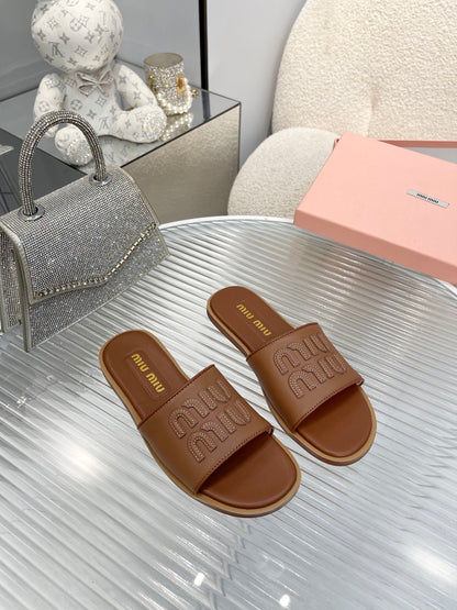 Slippers Brown Leather