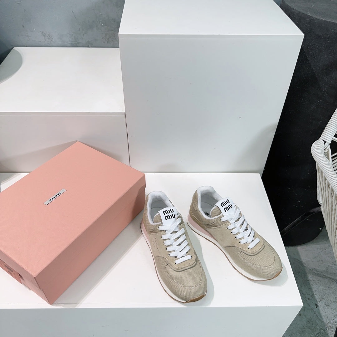 Teak And Light Brown Sneakers Canvas