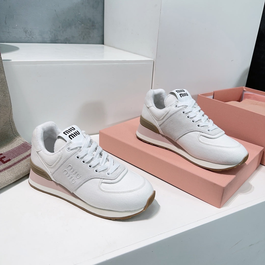 White And Light Gray Sneakers Canvas