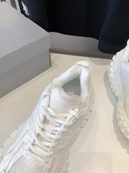 CHUNKY SNEAKERS IN WHITE POLYURETHANE, POLYESTER AND NYLON