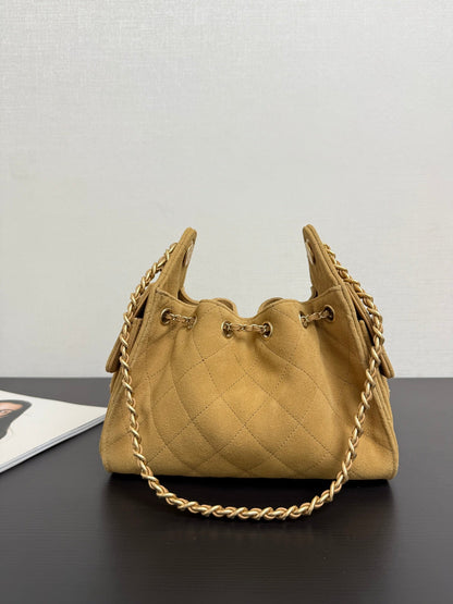 Chanel 2026 Hobo Bag Tan Suede