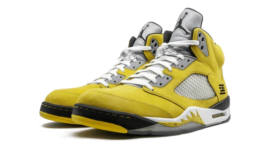 Nike Air Jordan 5 Bright Yellow Suede Mesh