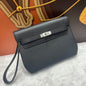 Hermes 2026 KellyDepeches 25 Pouch Black Togo Calfskin with Silver Hardware
