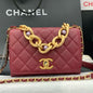 Chanel 2026 Bag 18cm With Gold Chain Burgundy Calfskin