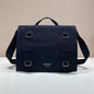 Prada 2026 Messenger Bag 34cm Navy Blue Canvas