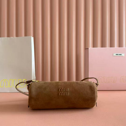Miumiu 2026 Bag 22cm Suede Canvas Leather