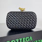 Bottega Veneta 2026 Knot Clutch 20cm Black Lambskin