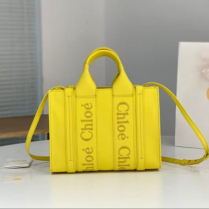 Chloe 2026 Woody Tote Bag Yellow Leather