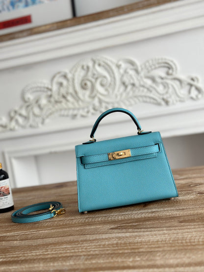 High-end Hermes 2026 Mini Kelly II 19cm Bag Epsom Leather 3