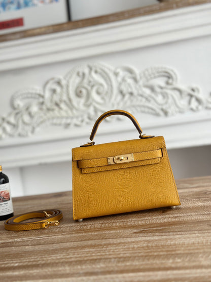 High-end Hermes 2026 Mini Kelly II 19cm Bag Epsom Leather 1
