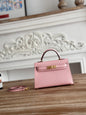 High-end Hermes 2026 Mini Kelly II 19cm Bag Epsom Leather 3