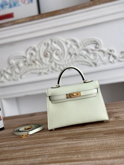 High-end Hermes 2026 Mini Kelly II 19cm Bag Epsom Leather 2