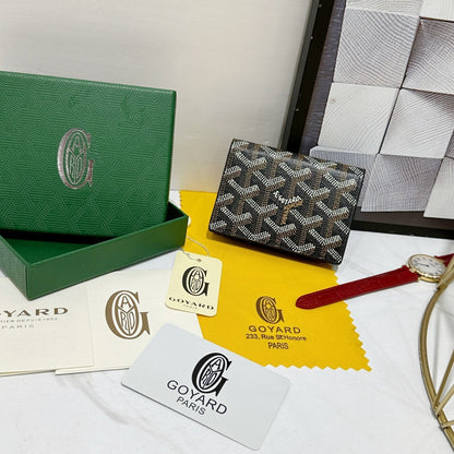 Goyard 2026 Malesherbes Card Holder 10.2cm Canvas Cowhide