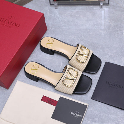 Valentino 2026 Garavani VLogo Signature 15mm Slipper Woven Leather 864505