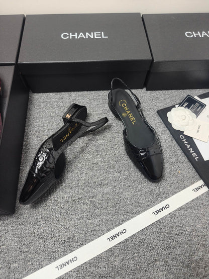 Chanel 2026 Crocodile Embossed Slingback Glossy Calfskin 855982