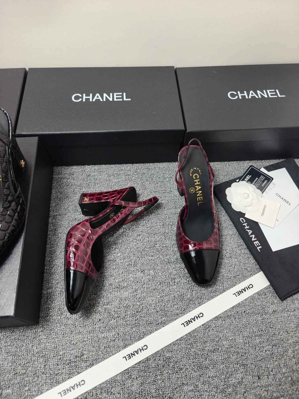 Chanel 2026 Crocodile Embossed Slingback Glossy Calfskin 855982