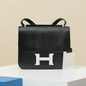 High-end Hermes 2026 Constance Bag 18cm Black Lizard Skin