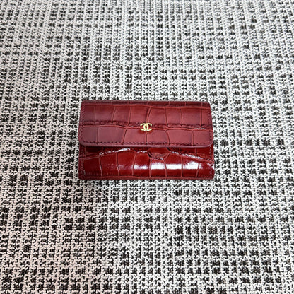 Chanel 2026 Wallet Multicolors Crocodile Embossed Leather