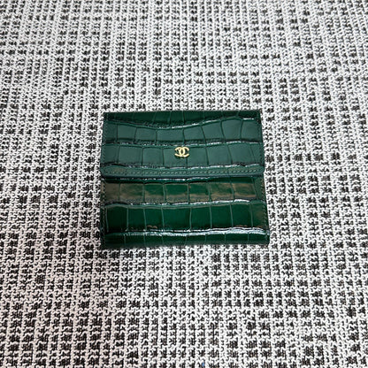 Chanel 2026 Wallet Multicolors Crocodile Embossed Leather