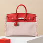 High-end Hermes 2026 Fray Birkin 35 Bag Canvas/Swift Leather