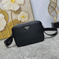 Prada 2026 Shoulder Bag 25cm Black Brown Grained Leather