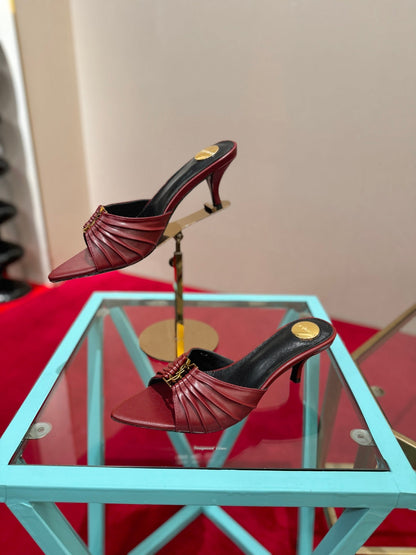 YSL 2026 Mule Sandal Calfskin With Gold Logo 925308