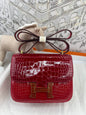 High-end Hermes 2026 Constance Bag 19cm Glossy Crocodile Leather
