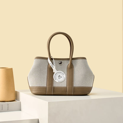 High-end Hermes 2026 Garden Party 23cm Bag Dutch Leather Canvas