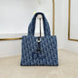 Dior 2026 Spongy Book Tote Bag Blue Canvas