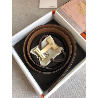 HERM Constance 2 Belt Buckle & Brown/White Epsom 42MM Strap