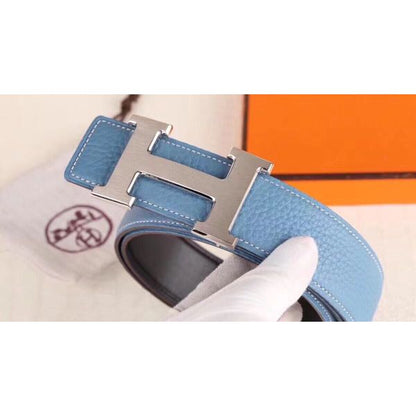 HERM H Belt Buckle & Blue Clemence 32 MM Strap