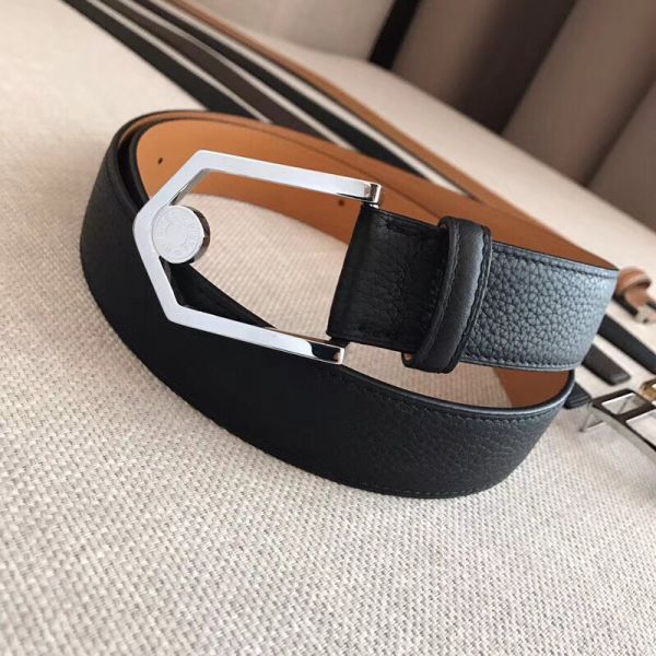 HERM Black Licol 40 MM Reversible Leather Belt