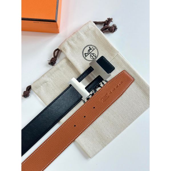 HERM Constance Reversible Belt 38MM in Gold Clemence Leather