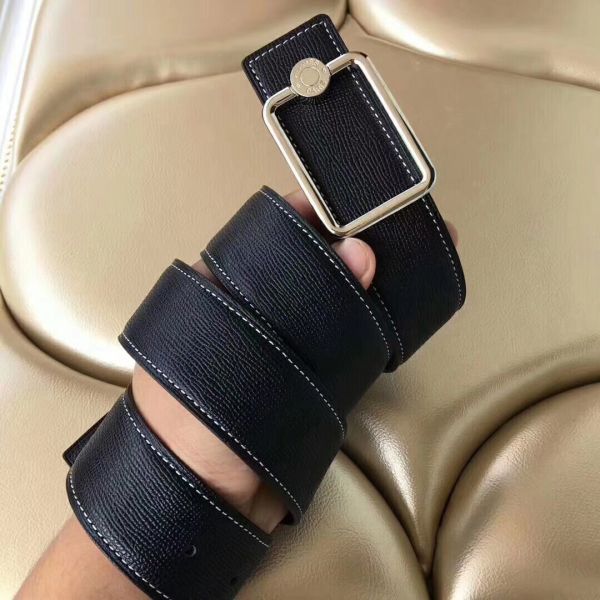 HERM Oscar Buckle 40 MM Belt Black Reversible Leather