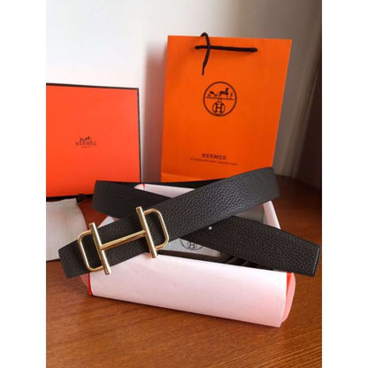 HERM Royal 38MM Reversible Belt In Cafe Clemence Leather