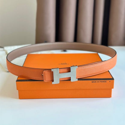 HERM Mini Constance 24mm Belt in Orange Epsom Leather and Blue Swift Leather