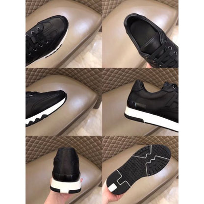 HERM Men's Trail Sneakers In Black Calfskin Leather