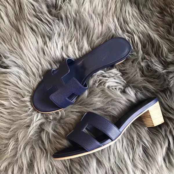 HERM Oasis Sandals In Sapphire Epsom Leather