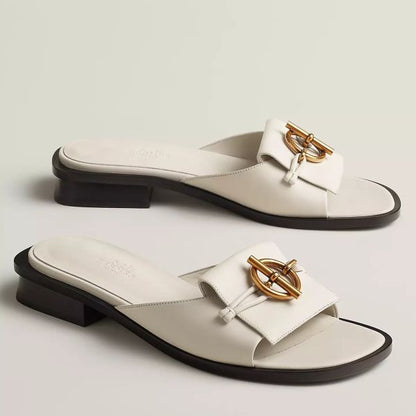 HERM Women's Isle Sandals in White Leather