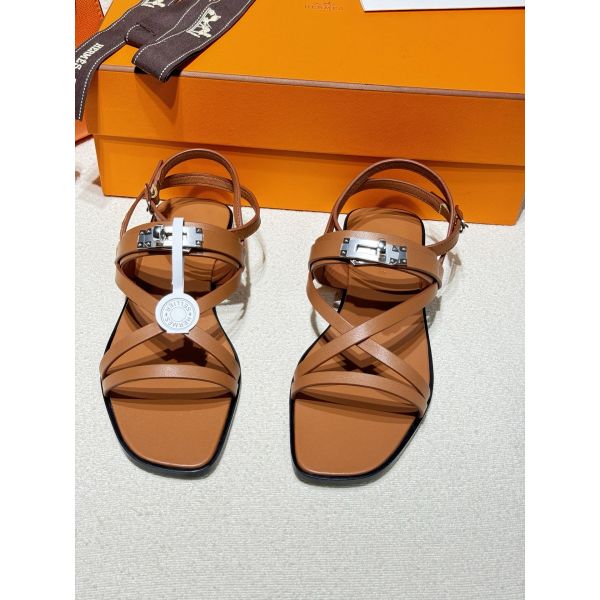 HERM June Sandals in Brown Leather