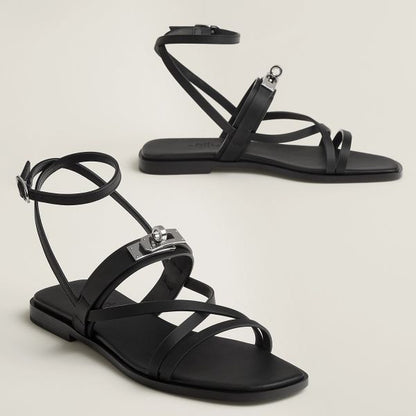 HERM June Sandals in Black Leather