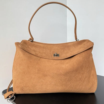 Balenciaga 2026 Rodeo Bag Silver Buckle Suede Leather