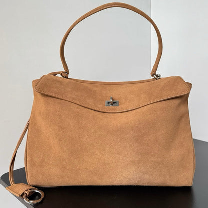 Balenciaga 2026 Rodeo Bag Silver Buckle Suede Leather