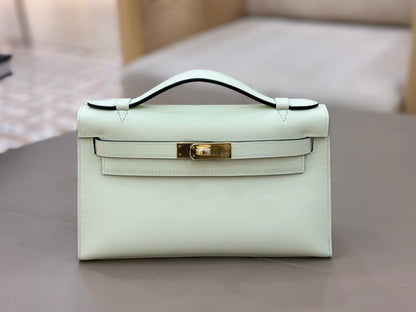 High-end Hermes 2026 Kelly Pochette 22cm Bag Swift Leather