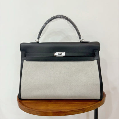 High-end Hermes 2026 Kelly Bag 40cm Swift Leather/Canvas