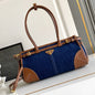 Prada 2026 Bonnie Small Denim Handbag 32cm Denim Leather