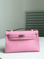 High-end Hermes 2026 Kelly Pochette Bag 22cm Crocodile Leather