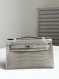 High-end Hermes 2026 Kelly Pochette Bag 22cm Glossy Crocodile Leather